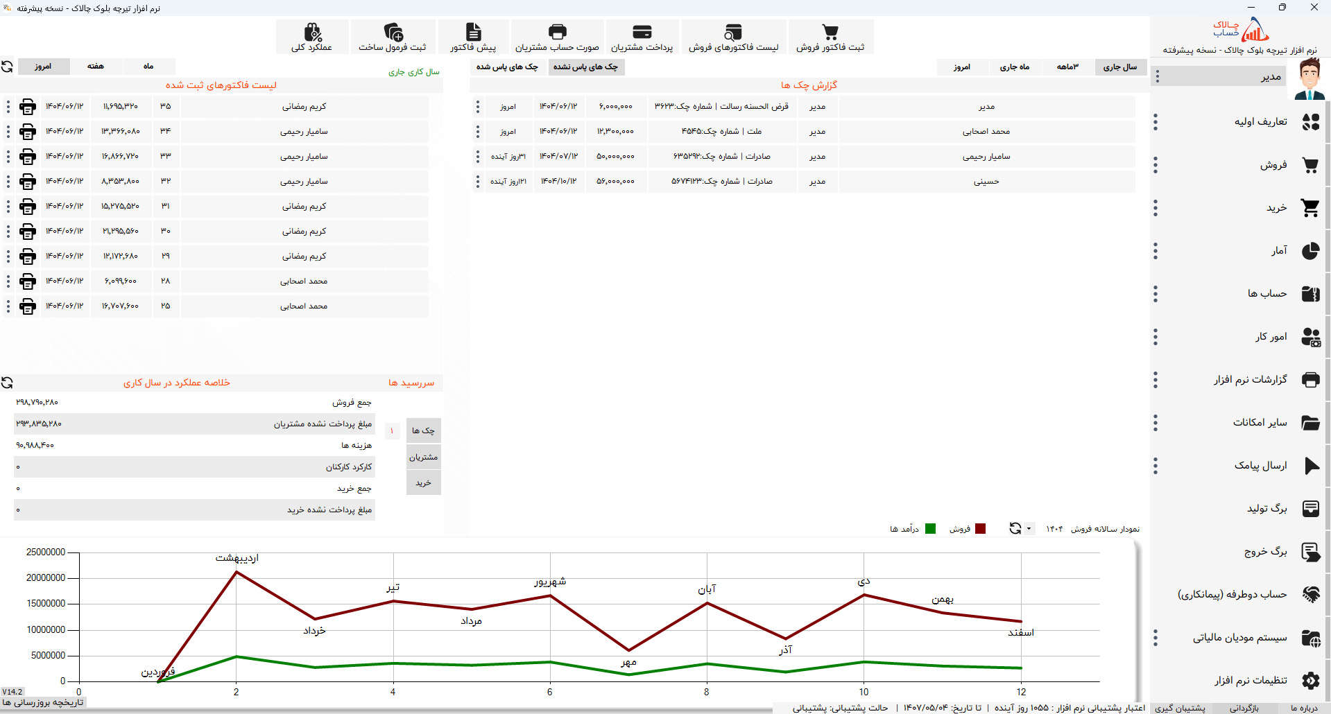نرم افزار حسابداری مصالح ساختمانی چالاک